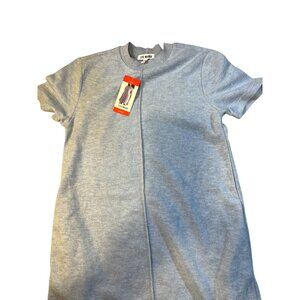 Fine very soft Women's Short-Sleeve Sweater Dress baby blue By Steve Madden